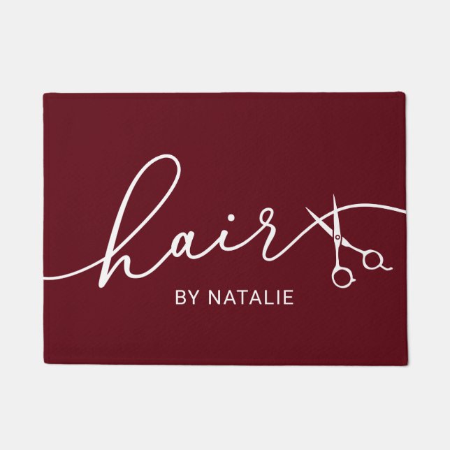 Tapete Hair Stylist Script Beauon Salon Red (Frente)