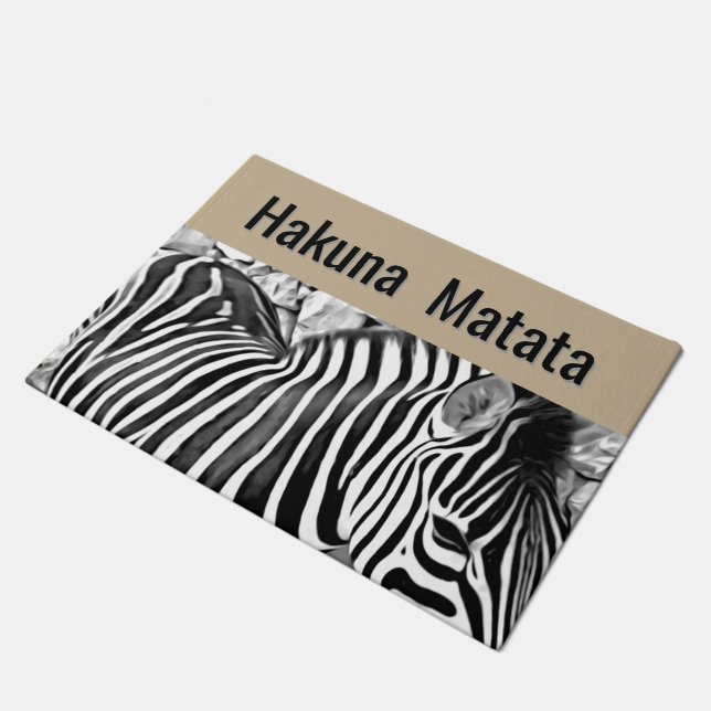 Tapete  Hakuna  Matata  -zebra  close up  (Inclinado)