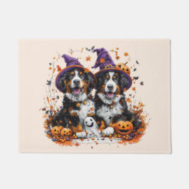 Tapete Halloween Bernese Mountain Dogs Witch Ghost