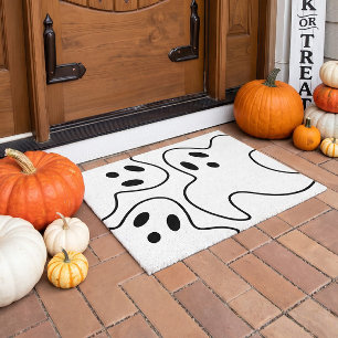 Tapete Halloween Boo Fantasma Preto e Branco