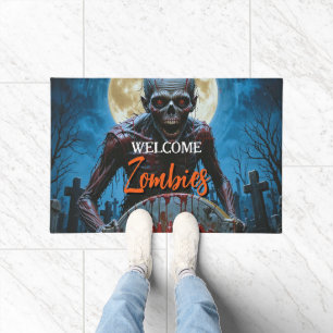 Tapete Halloween Cemitério de Zumbi Assustador Lua Cheia