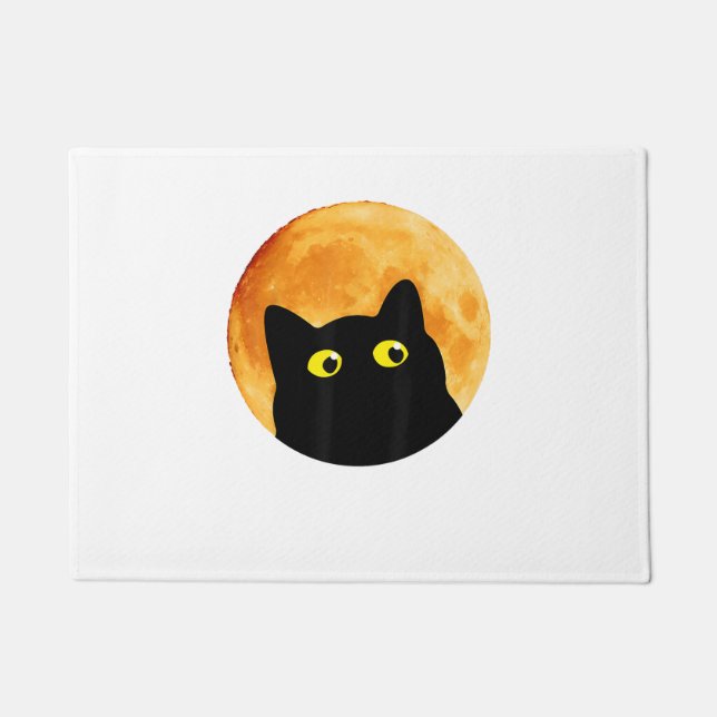 Tapete Halloween de Gato Negro Design Engraçado (Frente)
