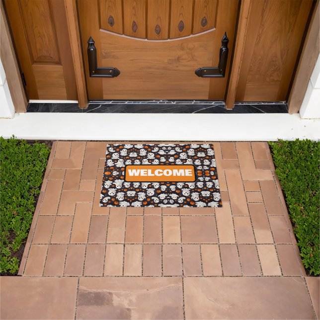Tapete Halloween Ghost e Pumpkin Doormat (Ar livre)