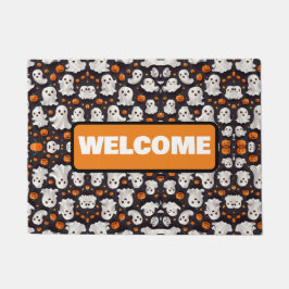 Tapete Halloween Ghost e Pumpkin Doormat