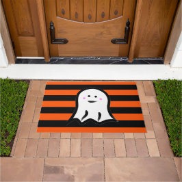 Tapete Halloween Ghost on Black and Orange Stripes 