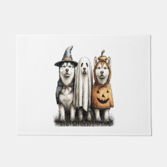 Tapete Halloween Ghost Siberian Husky Dog (Frente)