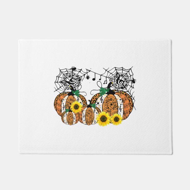 Tapete Halloween Pumpkin Símbolos Musicais Professor de M (Frente)