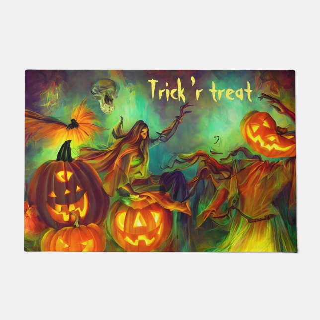 Tapete Halloween Pumpkins Doormat (Frente)