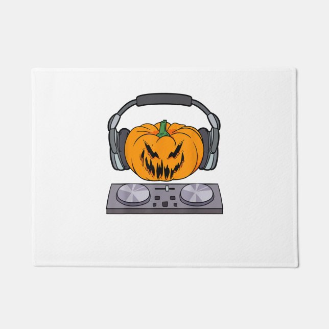 Tapete Halloween Scary Pumpkin DJ Music Turntables Men Wo (Frente)