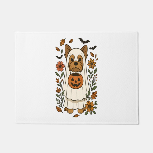 Tapete Halloween Yorkshire Terrier Flowers Halloween (Frente)