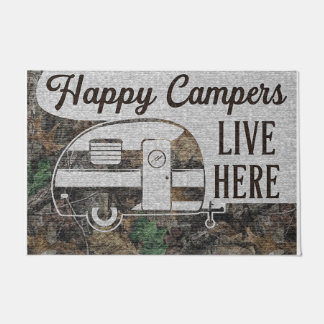 Tapete Happy Camper Lives Here Doormat, Personalized