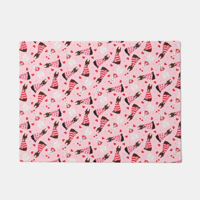 Tapete Happy Valentines Day Dobermann Dogs (Frente)