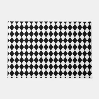 Tapete Harlequin preto e branco