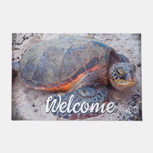 Tapete Hawaii Honu Sea Turtle Foto Bem-vinda Script Bold