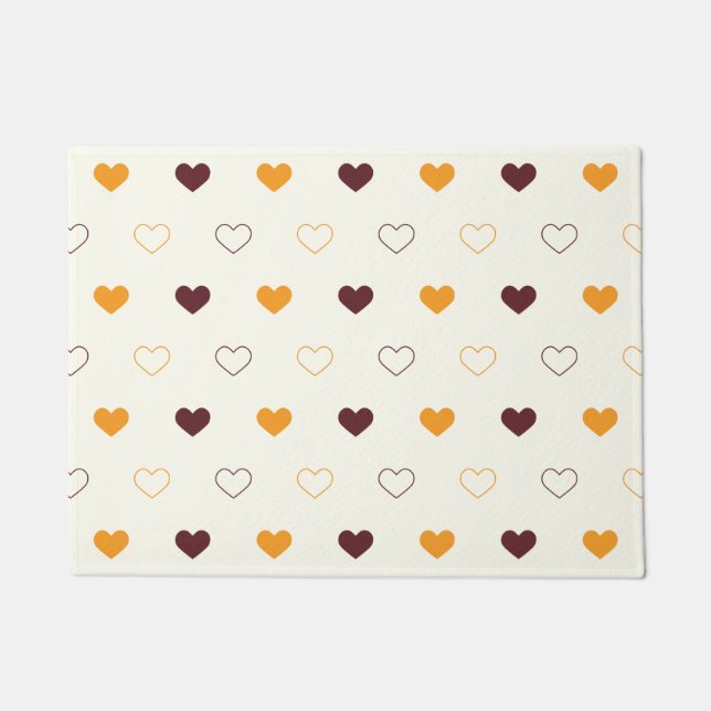 Tapete Heart Pattern with Orange & Brown Hearts (Frente)