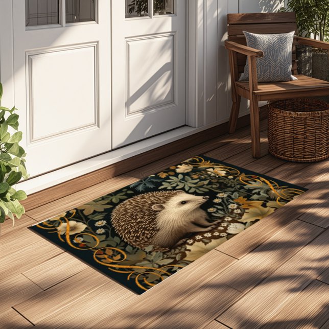 Tapete Hedgehog no estilo Forest William Morris (Size approximates 24" x 36")
