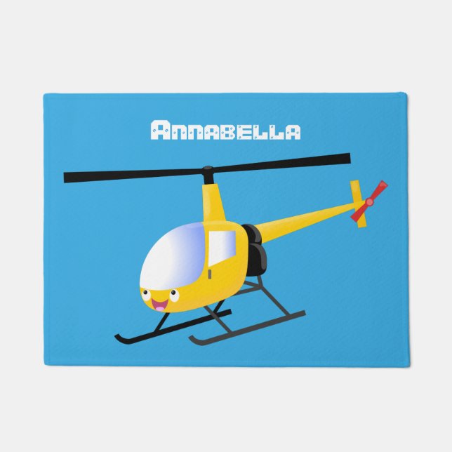 Tapete Helicóptero de animação amarelo giro (Frente)