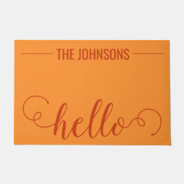 Tapete HELLO Nome Personalizado da Família Bem-vindo Mat 