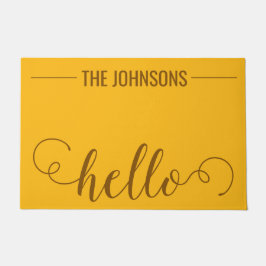 Tapete HELLO Nome Personalizado da Família Bem-Vindo Mat 