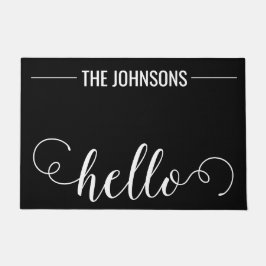 Tapete HELLO Nome Personalizado da Família Bem-Vindo Mat 