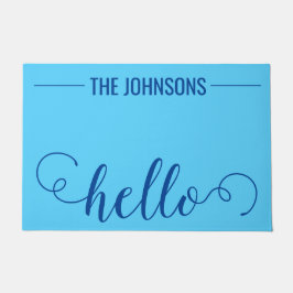 Tapete HELLO Nome Personalizado da Família Bem-Vindo Mat 