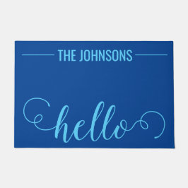 Tapete HELLO Nome Personalizado da Família Bem-Vindo Mat 
