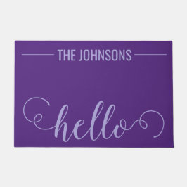 Tapete HELLO Nome Personalizado da Família Bem-vindo Mat 