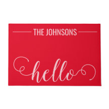 HELLO Nome Personalizado da Família Bem-Vindo Mat 