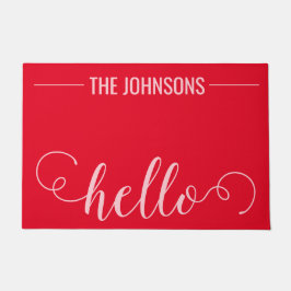 Tapete HELLO Nome Personalizado da Família Bem-Vindo Mat 