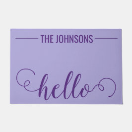 Tapete HELLO Nome Personalizado da Família Bem-vindo Mat 