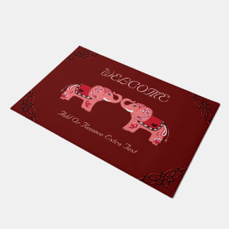 Tapete Henna Elephant (Vermelho/Rosa)