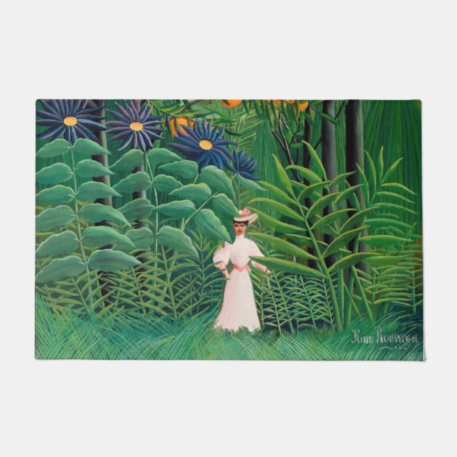 Tapete Henri Rousseau - Mulher caminhando em uma Floresta (Frente)