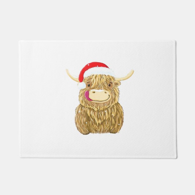 Tapete Highland Cow Merry Christmas Snow T-shirt Essentia (Frente)