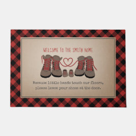 Tapete Hiking Boots Baby Calçados Remove Calçados Xadrez