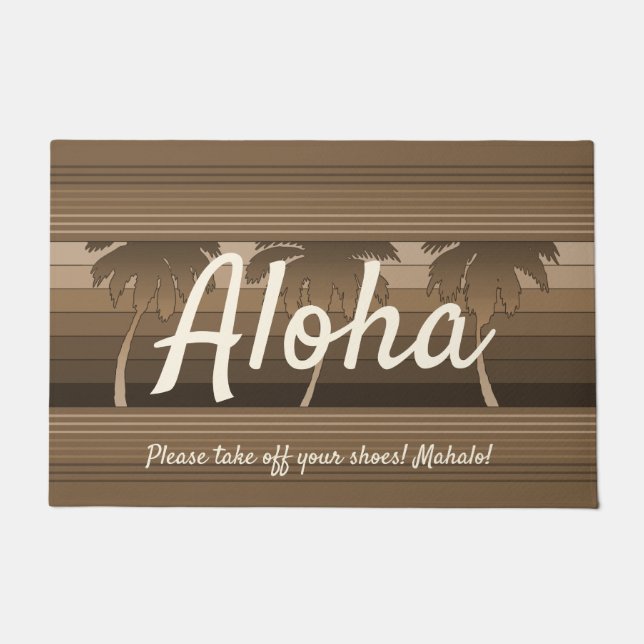 Tapete Hilo Hawaiian Palms Striped Aloha Brown (Frente)