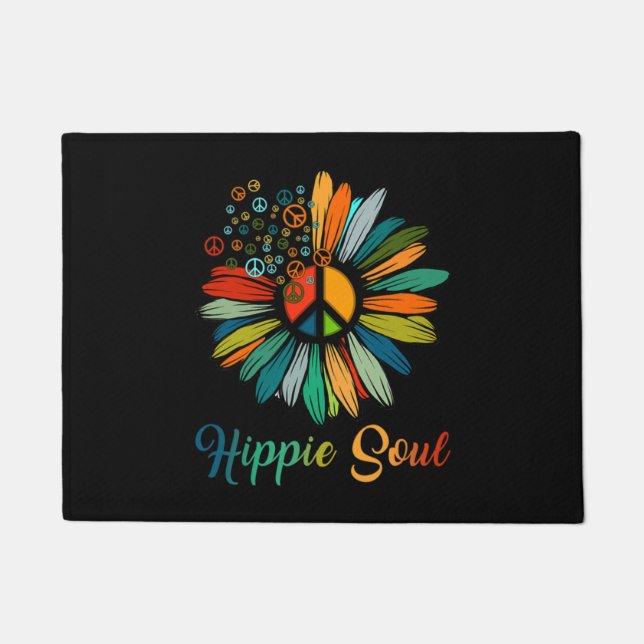 Tapete Hippie Soul Sinal de Paz Essencial Hippie Sunflowe (Frente)