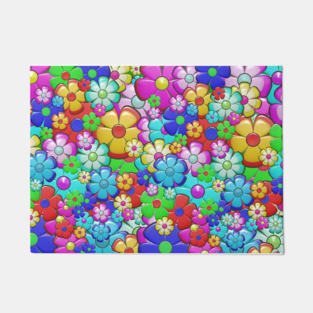 Tapete Hippy retro floral art (Frente)