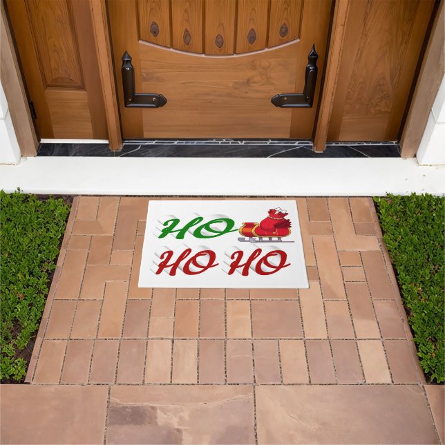 Tapete Ho Ho Ho Papais noeis Sleigh red green script (Ar livre)