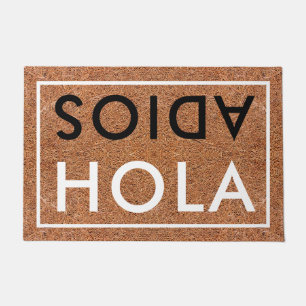 Tapete Hola Adios Coir de Boas-vindas Espanhóis