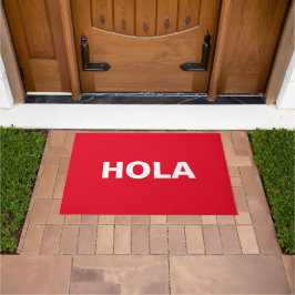 Tapete Hola Red White Espanhol Alô minimalista Moderno