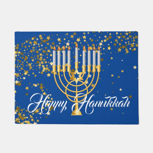 Tapete Holiday Doormat Happy Hanukkah (Frente)