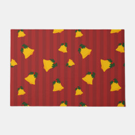Tapete Holiday Red Gold Stripe Bells Christmas