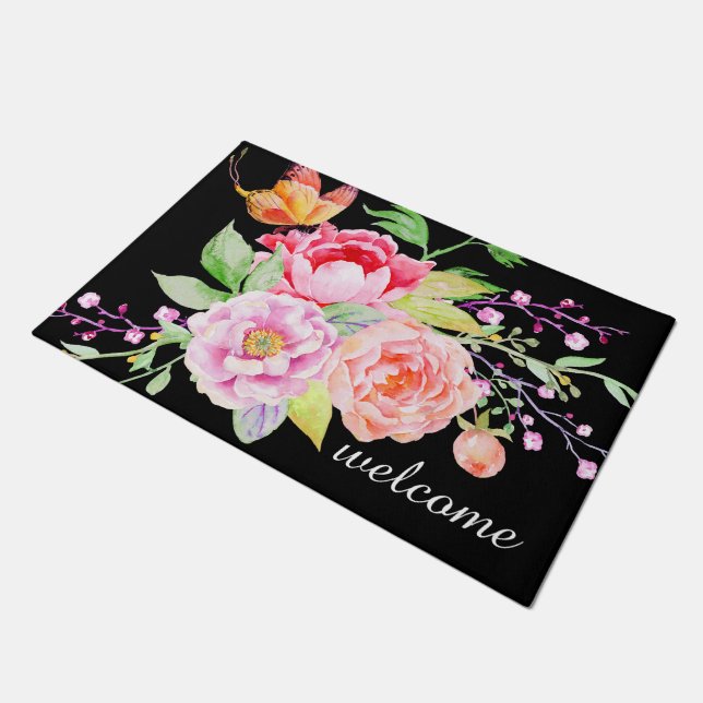 Tapete holiES - Flores de Mola de Aquarela Buquê 2 (Inclinado)