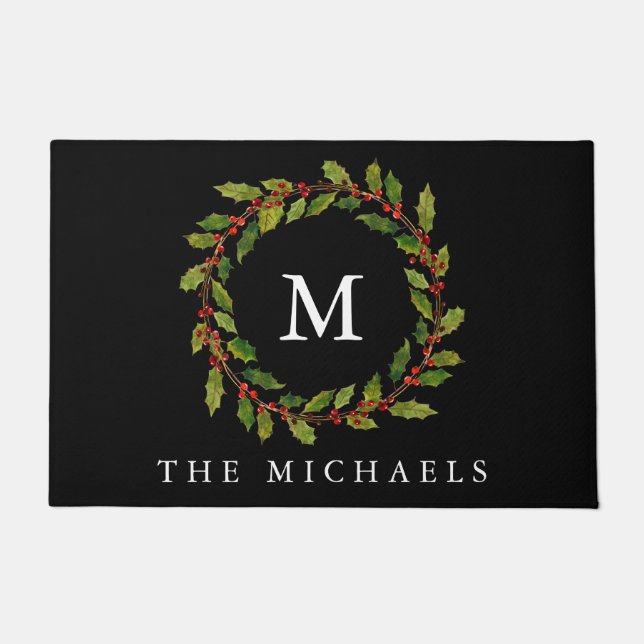 Tapete Holly Berry Wreath Christmas (Frente)