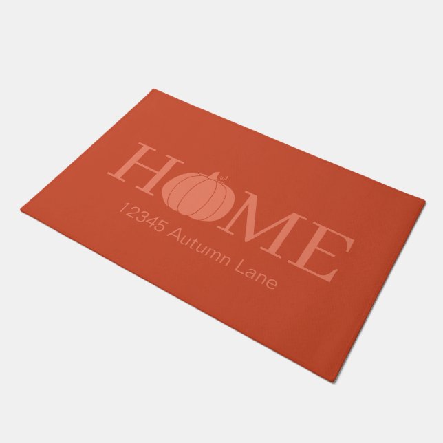 Tapete HOME Abóbora Laranja Tipografia e Endereço (Inclinado)