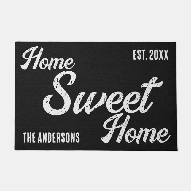 Tapete Home Sweet Home Black Personalised Doormat (Frente)