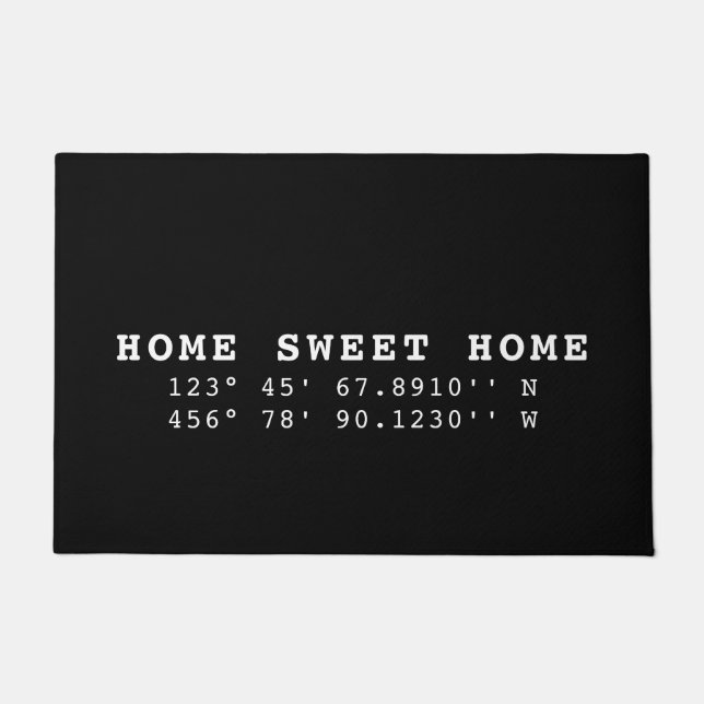 Tapete Home Sweet Home | Coordenadas | Preto e branco (Frente)