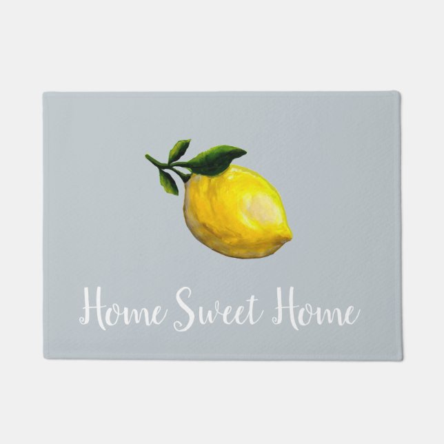 Tapete Home Sweet Home Lemon Cinza Floor Mat (Frente)