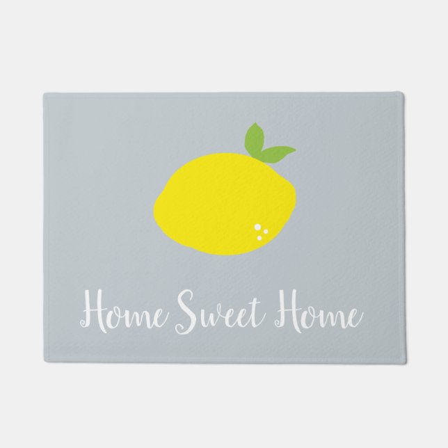 Tapete Home Sweet Home Lemon Cinza Floor Mat (Frente)