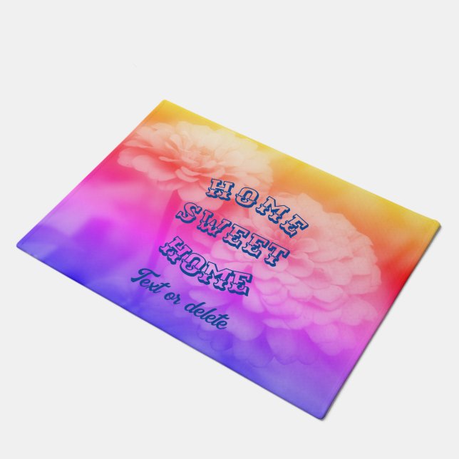Tapete Home Sweet Home Zinnia Flor Personalizado (Inclinado)